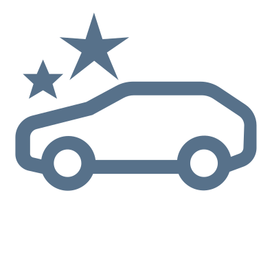 Піктограма нового автомобіля синього кольору